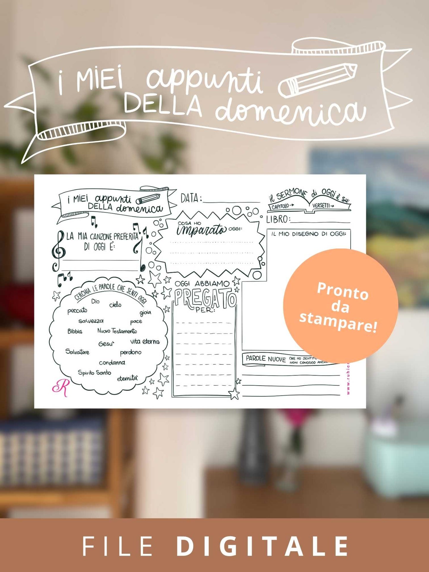 Attività bambini “I miei appunti della domenica” – Kit stampabile (PDF)
