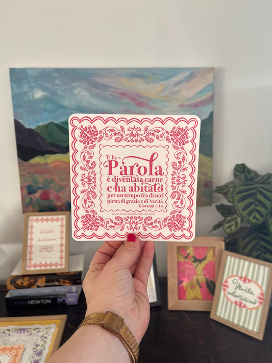 Biglietto Natale Giovanni 1:14 Rosso