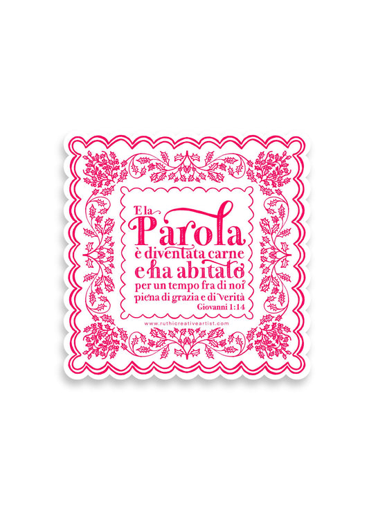 Biglietto Natale Giovanni 1:14 Rosso