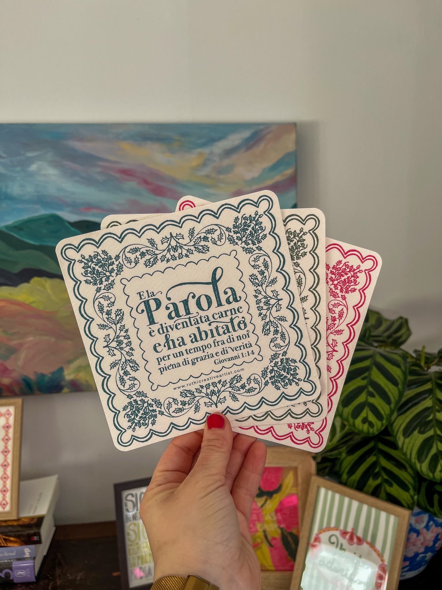 Biglietto Natale Giovanni 1:14 Blu