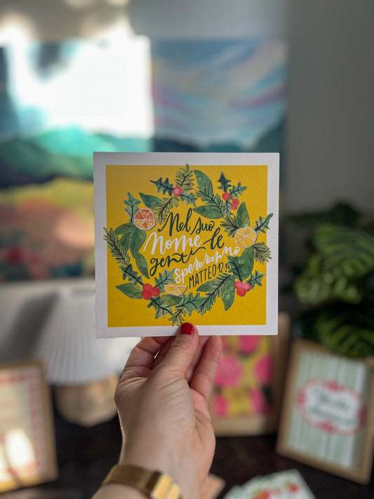 Biglietto Cartolina Auguri di Natale Mt12:21